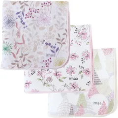 [imaa(アイマ)] タオルハンカチ レディース 日本製 綿100% 25cm ハンカチタオル ハンドタオル Aアソート3枚