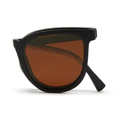 [Cyxus] シクサズ 折りたたみサングラス 偏光レンズ UVカット 小顔効果 超軽量 釣り/運転/登山/スポーツ用 おしゃれ (30ブラウンレンズ＆ブラックフレーム)