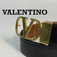 ヴァレンティノ　ベルト　レザー　 Vロゴ　ブラック　イタリア製