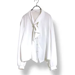 TOKYO Fleurelle トーキョーフルーレル 9AR Mサイズ相当 日本製 ボウタイブラウス パール付き 無地 ホワイト 白 長袖 七分袖 フォーマル セレモニー オフィス きれいめ 上品 エレガント 入学式 卒業式 通勤 とろみ素材