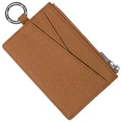 き おしゃれ ウォレット 7枚収納 革 カードケース 財布 カード入れ 薄型 牛革 贈り物 定期入れ 軽量 女性 リングクラスプ付 小銭入れ 誕生日 パスケース レディース ギフト フラグメントケース 本革 ブラウン [RenLianyi]