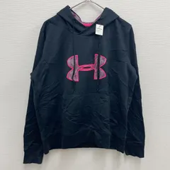 UNDER ARMOUR パーカー ビッグロゴ ピンク ブラック 【レディースL】