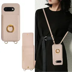 グーグルピクセル9a ケース ショルダー 可愛い for google pixel 9a 用 ストラップ 薄型 かわいい ピクセル9a googleピクセル9a 携帯 背面手帳型 斜めかけ 肩掛け 首掛け 紐付き 韓国 軽量 カード収納 ショルダーケース  0