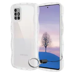 Galaxy A51 5G ケース クリア ウェーブ SC-54A SCG07 TPU波状のバンパー 透明 スマホケース かわいい うねうね アクオス ギャラクシーa51 SC-54A SCG07 ウェーブ デザイン 可愛い 韓国 女性用 薄型 人気 おし 0