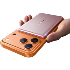 TORRAS モバイル バッテリー 超薄型 MagSafe対応 マグネット式 ワイヤレス充電器 軽量 かわいい マグセーフ 急速充電 5000mAh iPhone12～17対応 プレゼント/旅行/出張（バラ色） 1