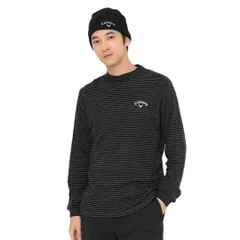 新品 [キャロウェイ] 長袖シャツ モックネック 裏起毛スムース 吸湿発熱 保温性 暖かい ボーダー柄 ゴルフ C25233112 メンズ