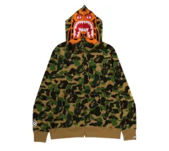 A BATHING APE アベイシングエイプ ABC カモフラ タイガー フール ジップアップ フーディー アミ グリーン フーデッドジップアップ