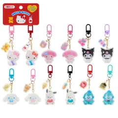 サンリオ キーホルダー2個セット お揃いニコにこ キーホルダー クリア ぷっくり キラキラ ストラップ チャーム マスコット キャラクター