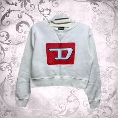 DIESEL ディーゼル ロゴ クロップド 起毛 スウェット