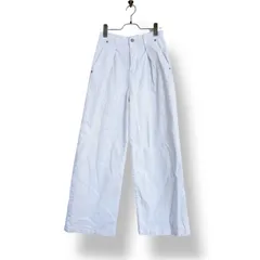 abahouse mavie アバハウスマヴィ 36 デニムパンツ ジーンズ ワイドパンツ タックパンツ ホワイトデニム 白パンツ 無地 レディース ボトムス コットン ポリウレタン ストレッチ入り ハイウエスト 美シルエット カジュアル きれいめ 春夏のサムネイル