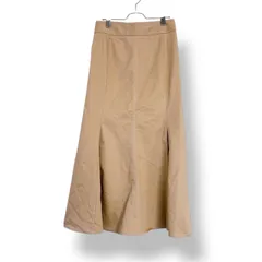 GU ジーユー XL フレアスカート ロングスカート マーメイドスカート 無地 ベージュ ウエストゴム バックゴム 伸縮 ストレッチ コットン混 大きいサイズ レディース ボトムス Aライン 美シルエット 体型カバー カジュアル きれいめ シンプル 春夏