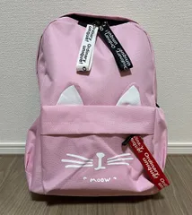 【訳あり】猫耳 リュックサック ピンク レディース 大容量 軽量 キッズ 女子 ねこみみ 通学 遠足 旅行