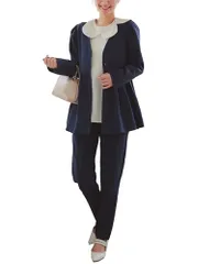 [神戸レタス] [ セレモニー ] スーツ 4点セット ペプラムジャケット テーパード ワイド パンツ レディース ママ フォーマル 入学式 入園式 卒業式 卒園式 母 上品 仕事 通勤 [X490K]★m 33119a8e