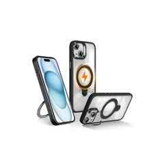 【新品】 Wekrsu用のiPhone 15 Plus ケース 付アルミ合金レンズ保護フィルム【3倍米軍規格・MagSafe対応】スタンド機能 カメラボタン付き 隠しスタンド ワイヤレス充電 耐衝撃 傷防止 軽量 マグネットスマホケース 高耐久性 Qi2.2対