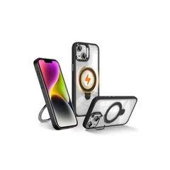 【新品】 Wekrsu用のiPhone 14 Plus ケース 付アルミ合金レンズ保護フィルム【3倍米軍規格・MagSafe対応】スタンド機能 カメラボタン付き 隠しスタンド ワイヤレス充電 耐衝撃 傷防止 軽量 マグネットスマホケース 高耐久性 Qi2.2対