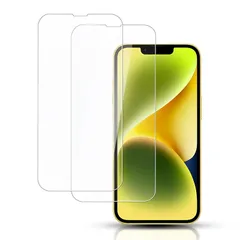 【新品】 iPhone 14/iPhone 13/iPhone 13 Proガラスフィルム【日本製素材旭硝子製】極薄 高透過率 耐指紋 撥油性 2.5D ラウンドエッジ加工 硬度9H/高透過率/自動吸着【透明】スクリーン プロテクター iPhone 14  0