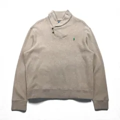 Polo Ralph Lauren 90年代 ショールカラー スウェット トレーナー XL ベージュ スモールポニー刺繡