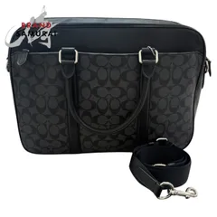 超美品 COACH コーチ シグネチャー ブラック シルバー金具 PVC/レザー F54808 ビジネスバッグ ブリーフケース メンズ S1-00027【中古】