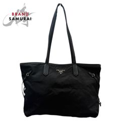 PRADA プラダ テスート 三角ロゴプレート ブラック 黒 シルバー金具