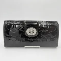 COACH（コーチ）ターンロック エンボスドパテント シグネチャー 長財布 ブラック