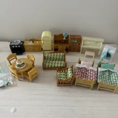まとめ) シルバニアファミリー 小物 家具 (ベッド 冷感素材 食卓 ピアノ など)