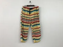 本物ワイルドシングスWILDTHINGSコットンボーダー柄イージーワークパンツメンズサーフアメカジワークミリタリーストリートスケータースーツモードドレスゴルフバイカーイエローM日本製