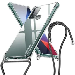 【新品】 WOYSOBA 適合 OPPO Reno5 A 用のケース TPU クリア 薄型 軽量シリコン オッポ リノ5 a カバー ネック ストラップ付き 肩掛け 斜めかけ 縄掛けケース 耐衝撃 黄変防止 ワイヤレス充電対応 長さ調整可能 落下防止 一体型 