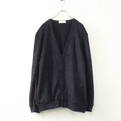 アダムエロペ ADAM ET ROPE' シャギーニットカーディガン L＼ネイビー Vネック ウール混 羽織り【2400014838534】
