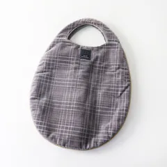 良品 ミナペルホネン mina perhonen forest parade egg bag エッグバッグ ｜グレー ベロア チェック ハンドバッグ 【2400014818444】