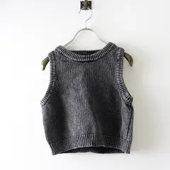 ジーナシス JEANASiS コットン ニットベスト F‖ダークグレー ジレ ノースリーブ【2400014812893】