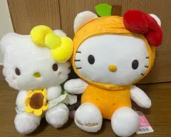 ハローキティ ぬいぐるみ 2個 まとめ オレンジ ひまわり (タグ付き) ロング脚 タンニング