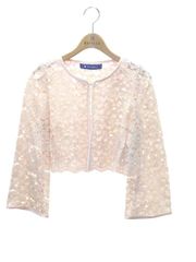 スーパービューティー カーディガン 40 ブラック フラワーモチーフ