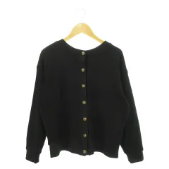 クラシカルエルフ Classical Elf カーディガン ワッフル ラウンドネック 長袖 女の子 ガールズ 150 黒 ブラック /AH10