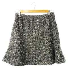 ミッシュマッシュ MISCH MASCH スカート ツイード 台形 ミニ ウール ラメ 起毛 ふんわり 38 黒 ブラック /CK9