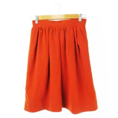 マッキントッシュフィロソフィー MACKINTOSH PHILOSOPHY スカート ギャザー フレア ひざ丈 ハイウエスト ボリューム 36 オレンジ /CK24