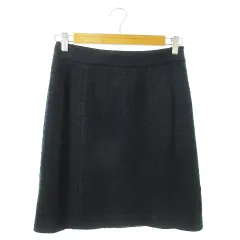 スピック&スパン Spick&Span スカート ツイード 台形 ミニ 38 紺 ネイビー /AO11