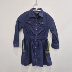 ポロラルフローレン ガールズ ベルト ワンピース ネイビー