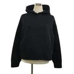 ザラ ZARA パーカー スウェット フーディー プルオーバー 無地 裏起毛 長袖 USA M 黒 ブラック