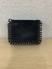 ￥2 ステラマッカートニー 折り財布 MINI WALLET FALABELLA ファラベラ 三つ折り　ブラック 【全体的にボタン緩い】【財布】【1】