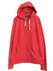 【お得なクーポン配布中!】 90s ポロ ラルフローレン フルジップ スウェット フード パーカー メンズ XL 古着 ヴィンテージ タイプ トレーナー 裏起毛 大きいサイズ 赤