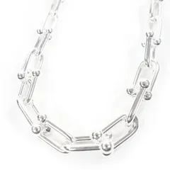 極美品□TIFFANY&Co. ティファニー ハードウェア グラジュエイテッドリンク AG925 42コマ ネックレス シルバー イタリア製 重量105.1g メンズ