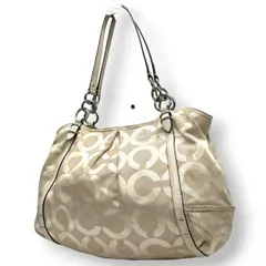 コーチ COACH アレクサンドラ 16233 マディソン オプアート トートバッグ ショルダーバッグ キャンバス レザー ベージュ アイボリー チェーン レディース 肩掛け ワンショルダー 大容量 エレガント ロゴ 鞄 カバン 通勤 通学 E8