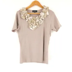 美品 LANVIN COLLECTION ランバンコレクション ニット トップス 40 ウール 他 半袖 リボン サマーニット レディース AM8065A75 