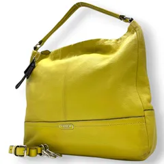 【良品】コーチ COACH レザー 2WAY ショルダーバッグ ホーボー 斜め掛け ワンショルダー イエロー 黄色 シトラス 本革 A4収納可 大容量 F23293 M1305 軽量 カジュアル 差し色 レディース 鞄 カバン s59