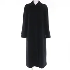 美品☆BURBERRY LONDON バーバリーロンドン アンゴラ ウール ロゴボタン 比翼仕立て ロング丈 コート ブラック 38 正規品 レディース