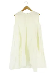 ナノユニバース nano universe チュニック 丸首 クルーネック ノースリーブ 無地 綿 コットン ホワイト size38