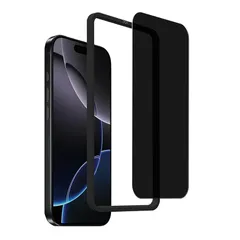 HUAKE 覗き見防止 国産硝子素材製 iphone 16 Pro Max 用 のぞき見防止 ガラスフィルム 強化ガラス プライバシー フィルム 画面フィルム【1枚】ガイド枠付き