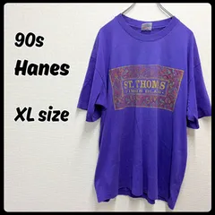 Hanes Tシャツ XL 半袖 パープル プリント 古着 ヴィンテージ 90s