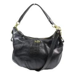 良品 COACH コーチ マディソン レザー コンバーチブル ホーボー 2WAY ハンドバッグ ショルダーバッグ 三日月 カバン ブラック レディース 古着 中古 USED