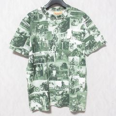 未使用 Cushman クッシュマン モーターサイクル フォト フルプリント ショートスリーブ Tシャツ カットソー 26633 S グリーン メンズ 古着 中古 USED